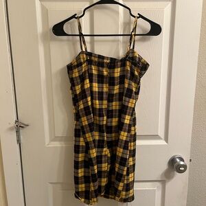 Yellow plaid dress